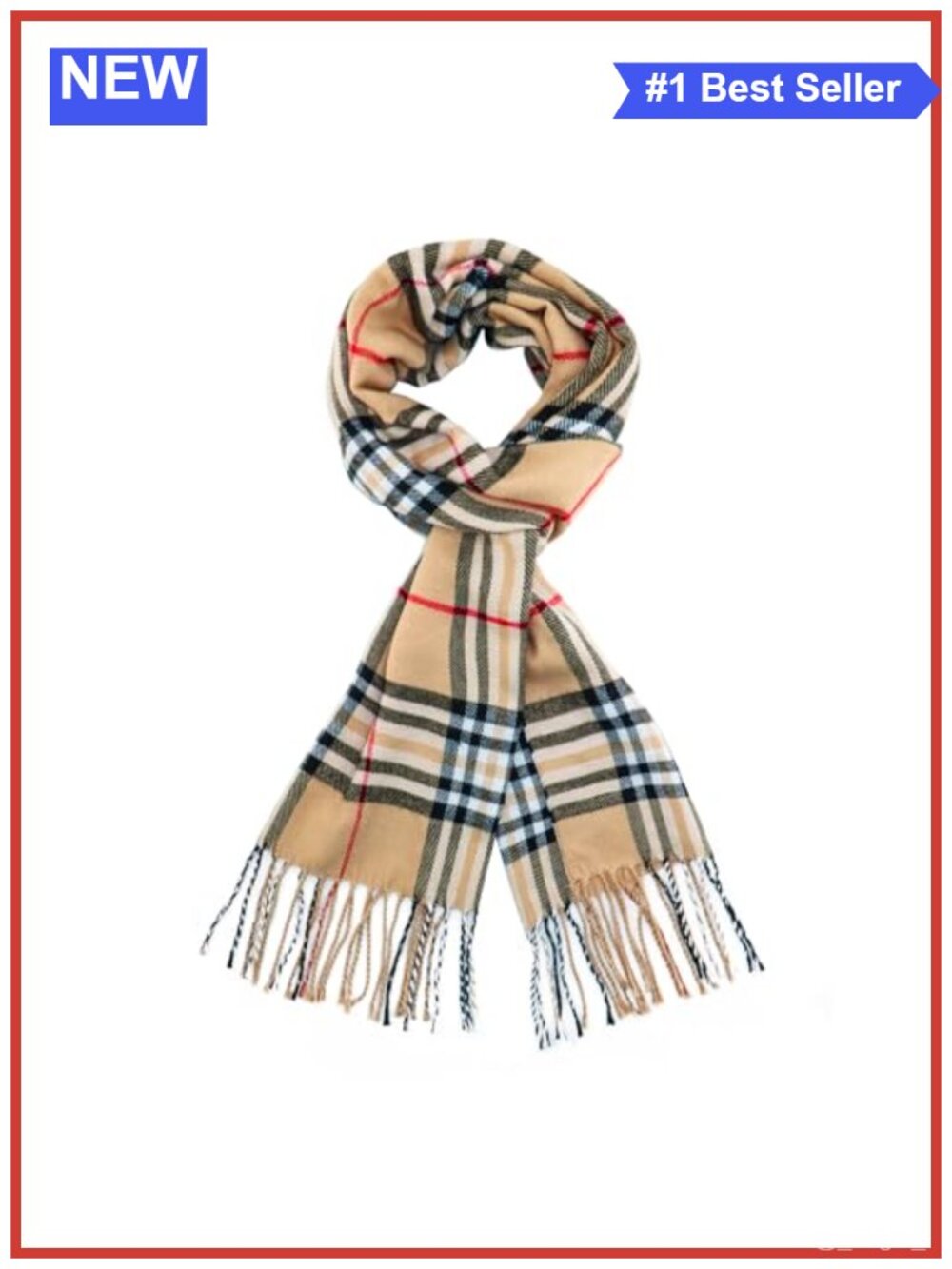 Unisex Plaid Scarf Viscose Acrylic Long Tartan Checkered Winter Wrap
